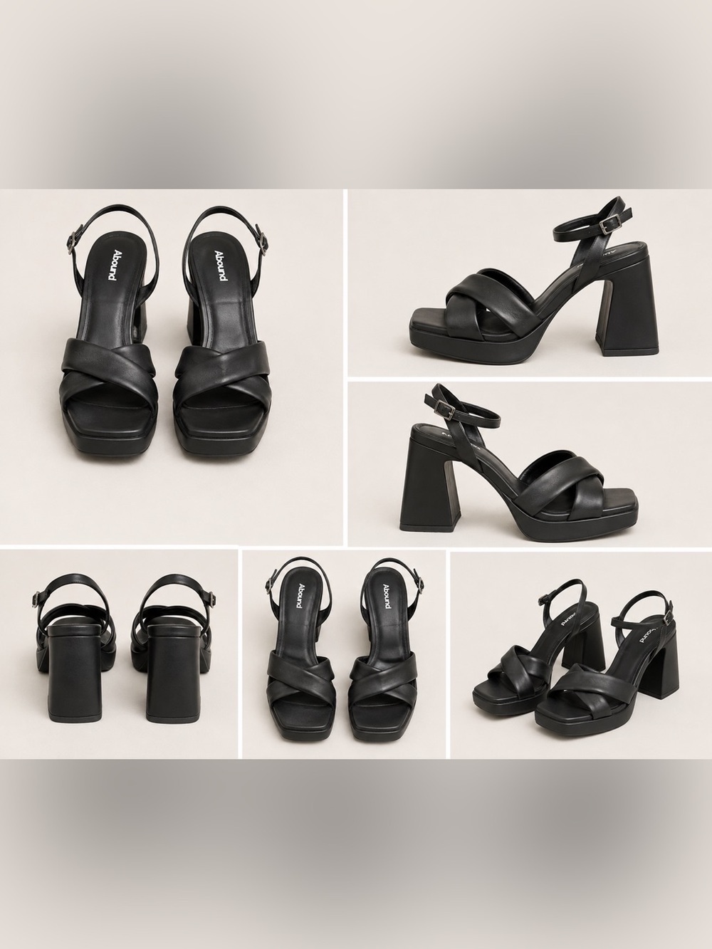 Abound Black Cross-Strap Platform Sandals